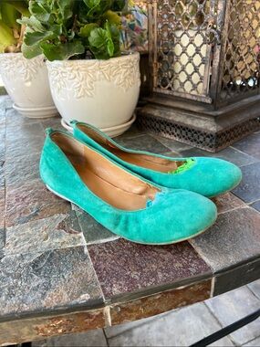 Women’s Coach and Four Turquoise green Suede Ballet Flats